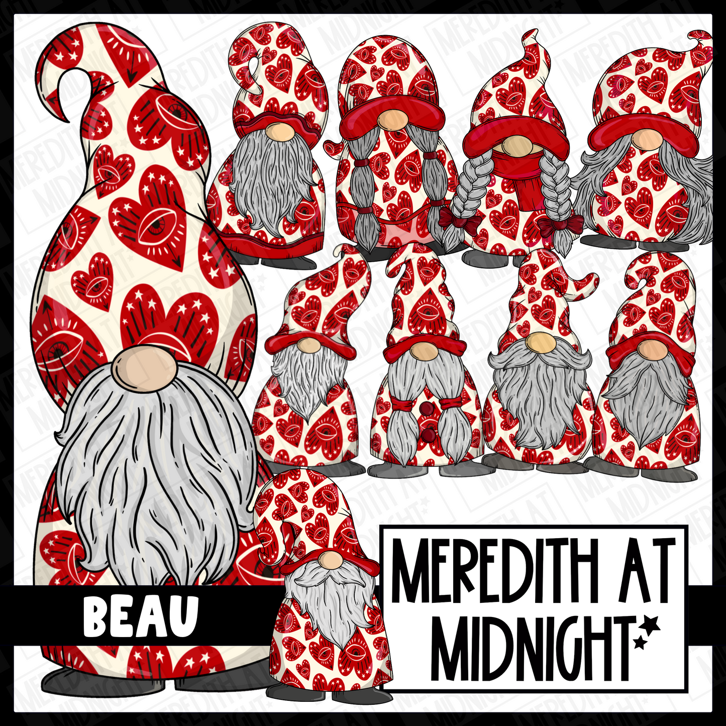 "Beau" Valentines Gonk / Gnome Clipart / Digital Stickers *INSTANT DOWNLOAD* PNG files (Copy)