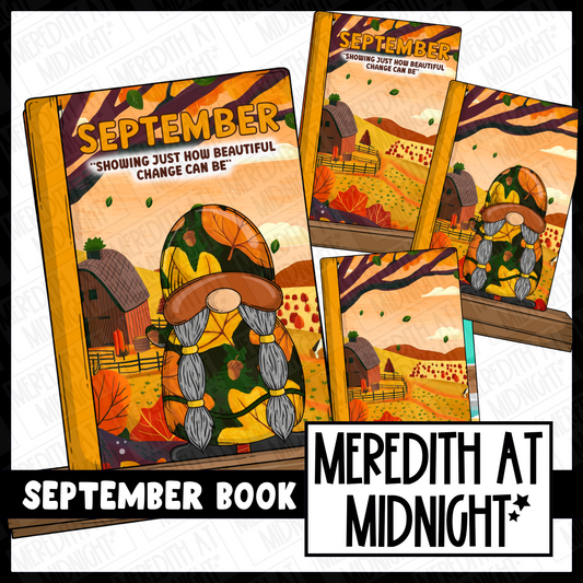 September  Book Shelf - Stevie Autumn - Cover Page - Clipart