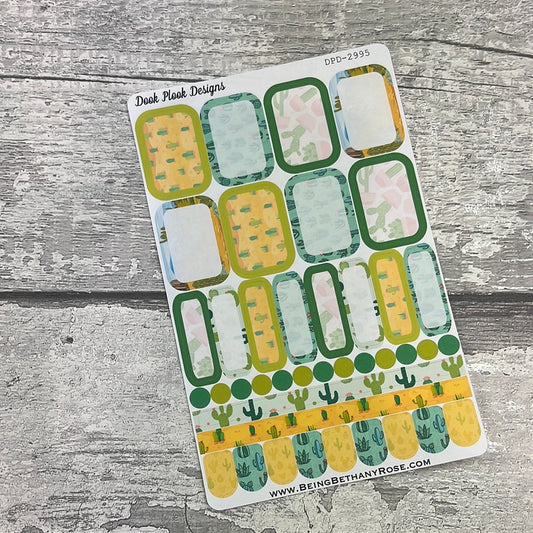 Callie Cactus Half boxes Journal planner stickers (DPD2995)