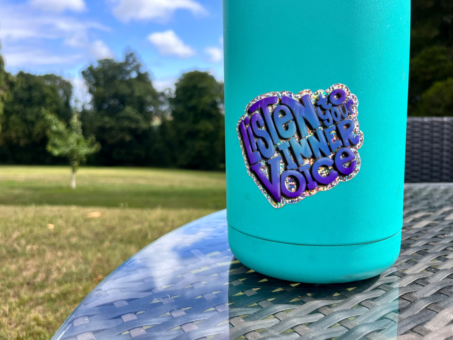 Holographic Vinyl Glitter Sticker - Listen to your Inner Voice