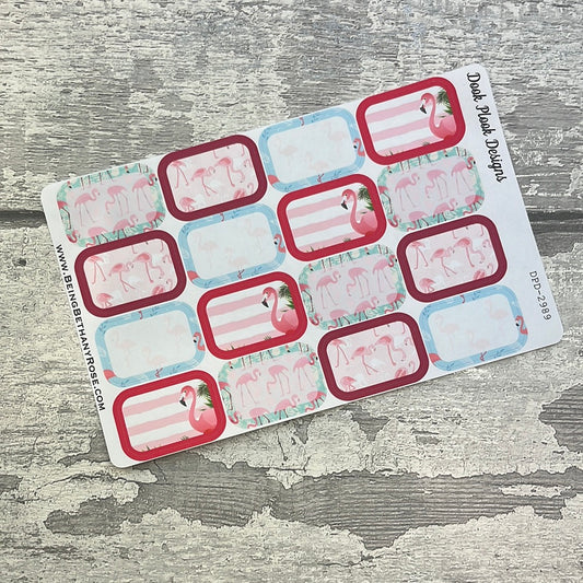 Frankie Flamingo half box planner stickers (DPD2989)