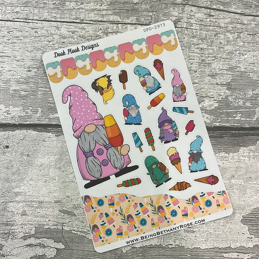Kennedy Ice Cream Gonk character journalling stickers  (DPD2973)