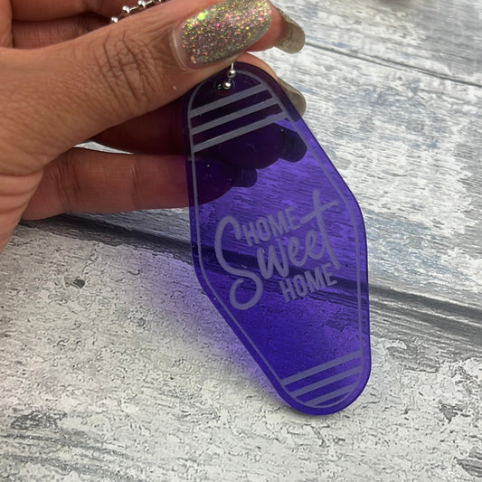 Home sweet home Keyring - purple