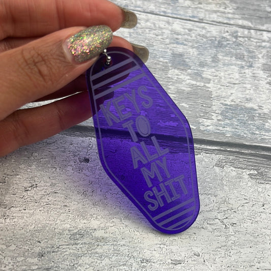 Keys to all my shit Keyring - purple