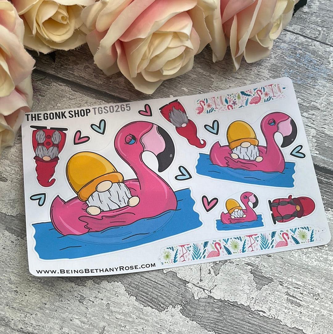 Frankie - Pool Flamingo Gonk Stickers (TGS0265)