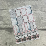Black Cat - half boxes Journal planner stickers (DPD3009)