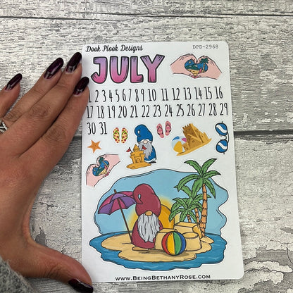 July Shelley Seaside Journal planner stickers (DPD2968)