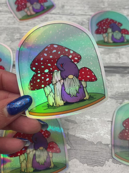 Holographic Vinyl Sticker - Michone Mushroom