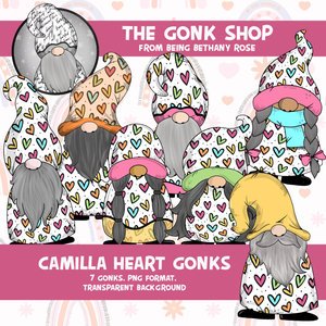 "Camilla" Bold Love Heart Gonk / Gnome Clipart / Digital Stickers *INSTANT DOWNLOAD* PNG files