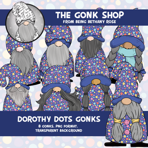 "Dorothy" Spotty Dots Gonk / Gnome Clipart / Digital Stickers *INSTANT DOWNLOAD* PNG files
