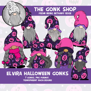 "Elvira" Pink Pumpkin Gonk / Gnome Clipart / Digital Stickers *INSTANT DOWNLOAD* PNG files