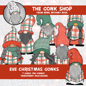 "Eve" Christmas Holiday Gonk / Gnome Clipart / Digital Stickers *INSTANT DOWNLOAD* PNG files