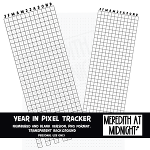 Year in Pixels (Vertical) tracker *INSTANT DOWNLOAD* PNG files