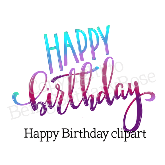 Happy Birthday Lettering Clipart