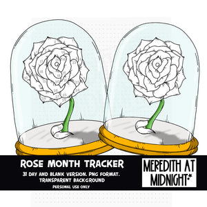 Rose / Love/ Beauty Month Tracker *INSTANT DOWNLOAD* PNG files