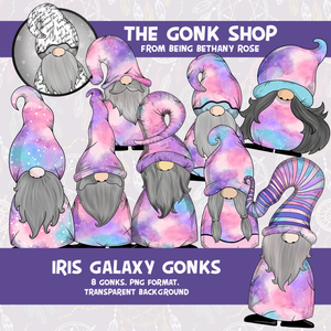 "Iris" Pink Galaxy  Gonk / Gnome Clipart / Digital Stickers *INSTANT DOWNLOAD* PNG files