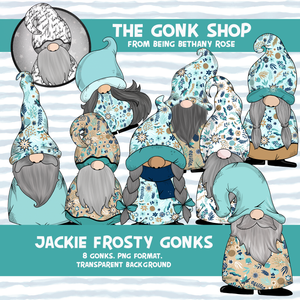 "Jackie" Frosty Flowers  Gonk / Gnome Clipart / Digital Stickers *INSTANT DOWNLOAD* PNG files