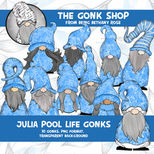 "Julia" Pool Life Gonk / Gnome Clipart / Digital Stickers *INSTANT DOWNLOAD* PNG files