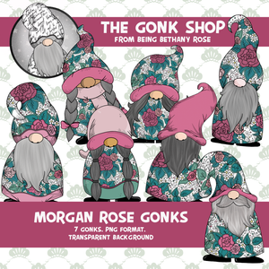 "Morgan" Rose Garden Gonk / Gnome Clipart / Digital Stickers *INSTANT DOWNLOAD* PNG files