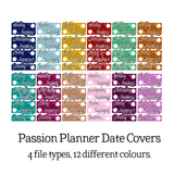 Passion Planner (MEDIUM)  Date covers * PRINTABLE*
