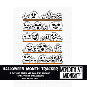 Halloween / Pumpkin Bullet Journal Tracker *INSTANT DOWNLOAD* PNG files