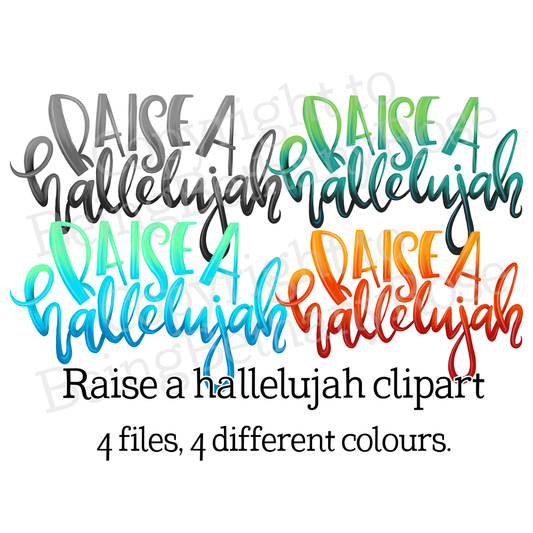 Raise a Hallelujah lettering Clipart