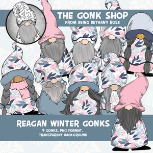"Reagan" Winter leaves Gonk / Gnome Clipart / Digital Stickers *INSTANT DOWNLOAD* PNG files