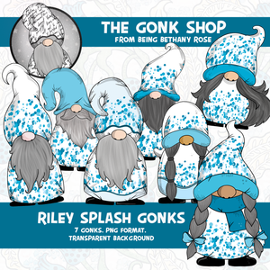 "Riley" Pool Splash Gonk / Gnome Clipart / Digital Stickers *INSTANT DOWNLOAD* PNG files