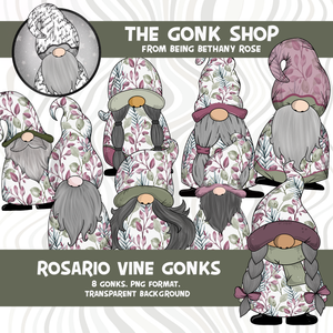 "Rosario" Warm Vines Gonk / Gnome Clipart / Digital Stickers *INSTANT DOWNLOAD* PNG files