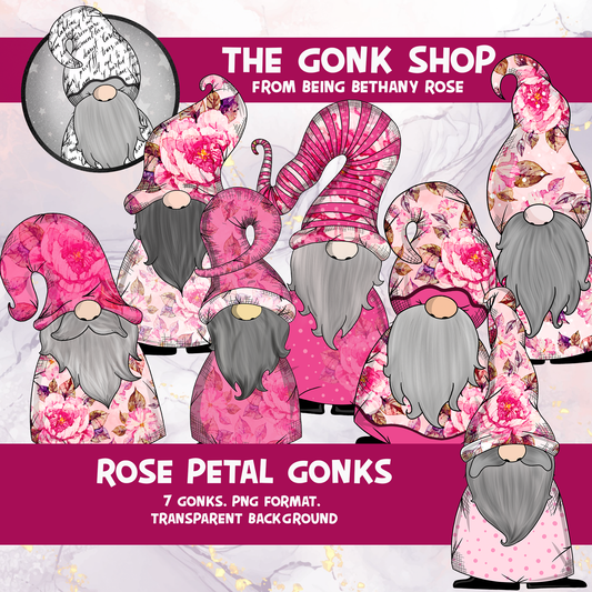"Rose" Flower Petal Gonk / Gnome Clipart / Digital Stickers *INSTANT DOWNLOAD* PNG files