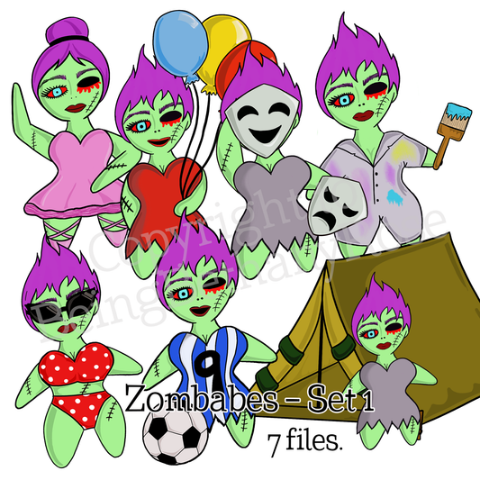 Zombabes clipart - Set 1