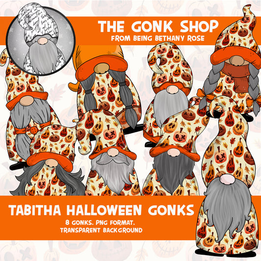 "Tabitha" Halloween Pumpkin  Gonk / Gnome Clipart / Digital Stickers *INSTANT DOWNLOAD* PNG files