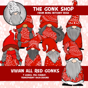 "Vivian" Christmassy Gonk / Gnome Clipart / Digital Stickers *INSTANT DOWNLOAD* PNG files