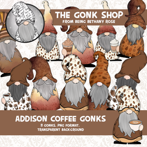 "Addison" Coffee Gonk / Gnome Clipart / Digital Stickers *INSTANT DOWNLOAD* PNG files