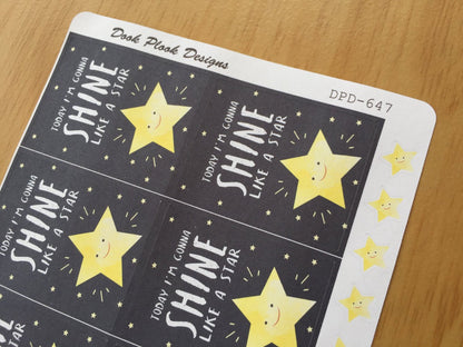 Shine like a star stickers for Erin Condren, Plum Paper, Filofax, Kikki K (DPD647)