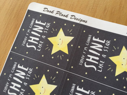 Shine like a star stickers for Erin Condren, Plum Paper, Filofax, Kikki K (DPD647)