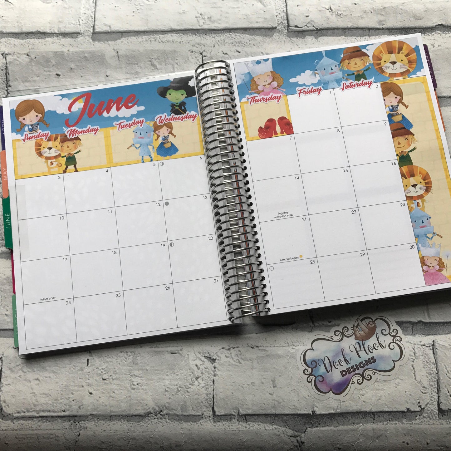 June Ruby Slippers  Monthly View Kit (can change month) for the Erin Condren Planners