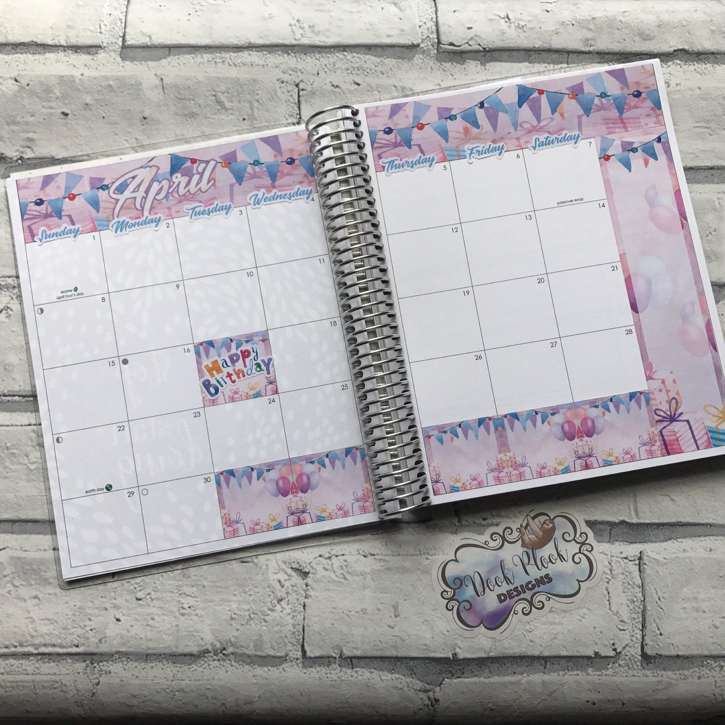 Birthday Month Monthly View Kit for the Erin Condren Planners