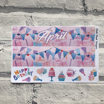 Birthday Month Monthly View Kit for the Erin Condren Planners