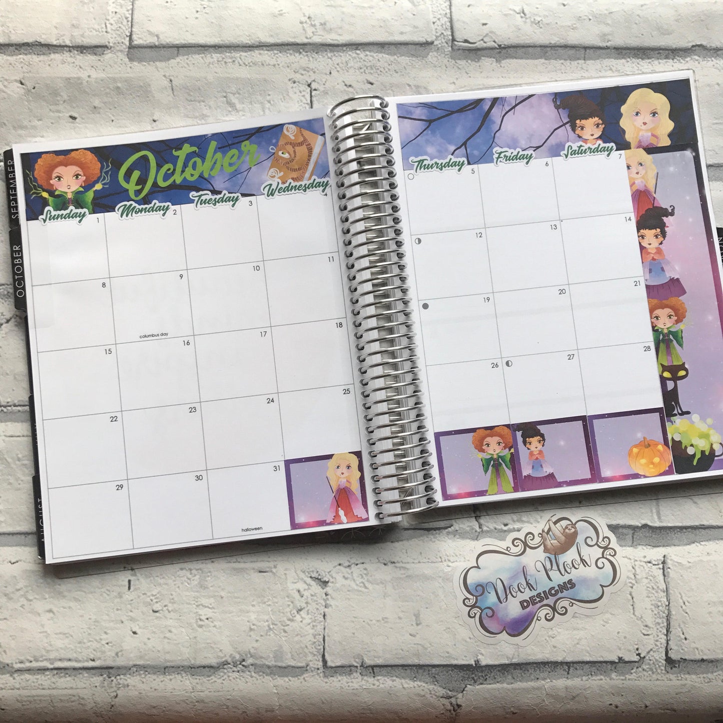 Hocus  Monthly View Kit (can change month) for the Erin Condren Planners
