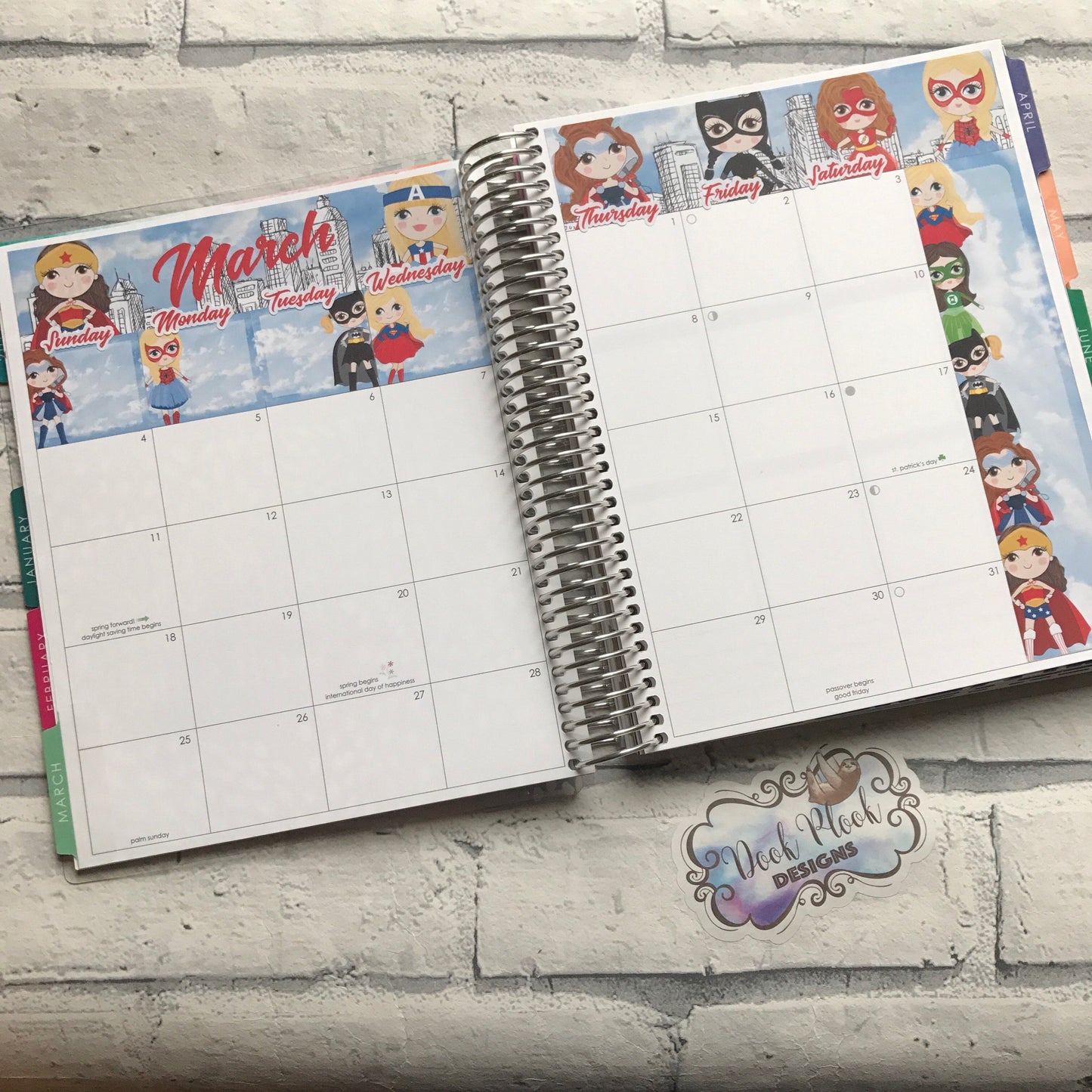 Superhero kit (can change month) Monthly View Kit for the Erin Condren Planners