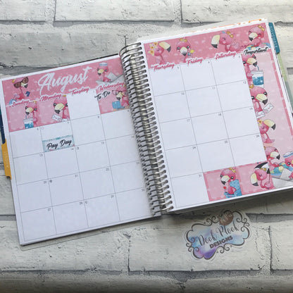Flamingo Monthly View Kit (any month) for the Erin Condren Planners