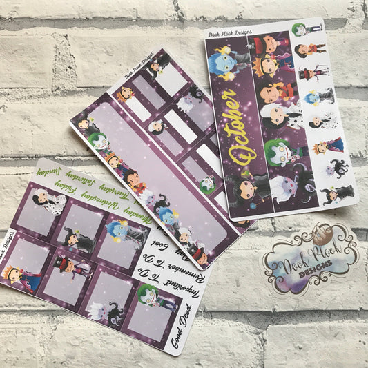 Villains (can change month)   Monthly View Kit for the Erin Condren Planners