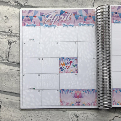 Birthday Month Monthly View Kit for the Erin Condren Planners