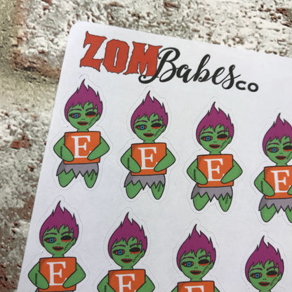 Social Media (Etsy) Zombabe sticker for planners (ZB09)
