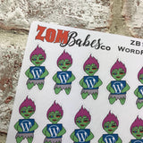 Social Media (wordpress blog) Zombabe sticker for planners (ZB12)