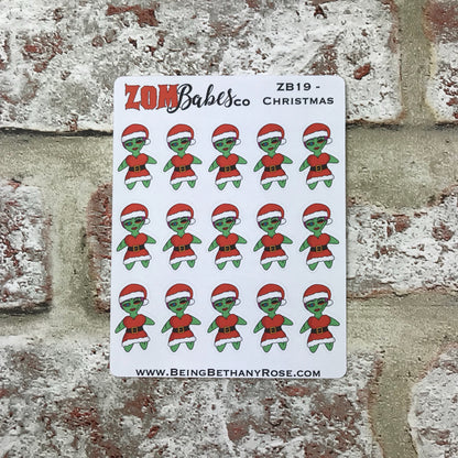 Christmas Zombabe sticker for planners (ZB19)