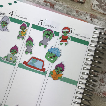 Christmas Zombabe sticker for planners (ZB19)