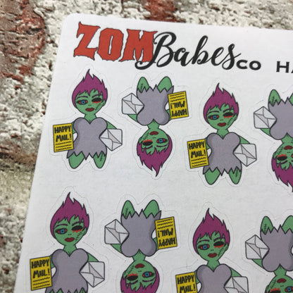 Happy Mail Zombabe sticker for planners (ZB25)