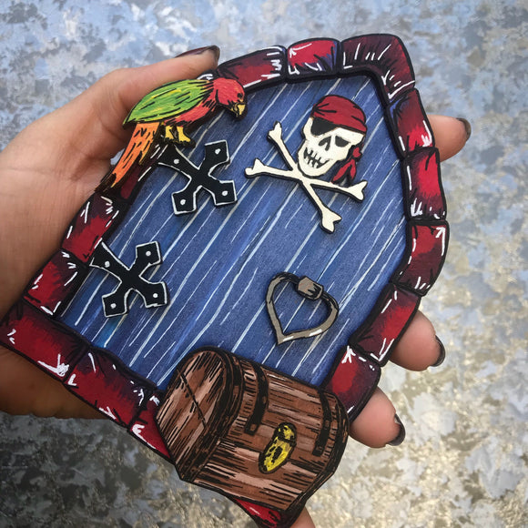 Pirate Skull and Cross bones Fairy Door